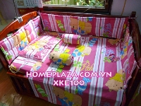 Bộ chăn ga gối quây cũi gối chặn 4 mùa Korea Gấu POOH